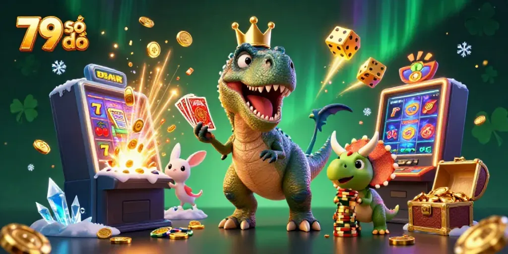 Engaging 3D illustration showcasing the excitement of 79 số đỏ casino games with vibrant characters and action.