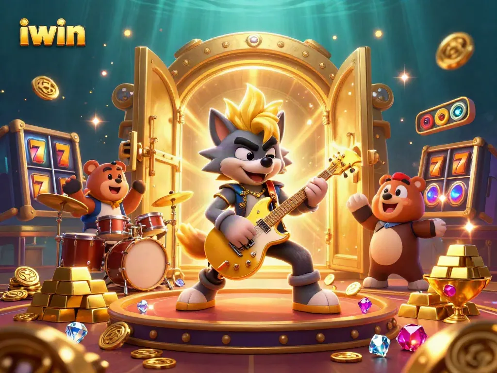 Experience iwin gaming excitement with a rock star scene featuring riches and thrilling action.