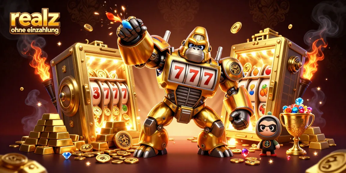 Spiele erfolgreich im realz casino ohne einzahlung mit dem goldenen Gorillamech.