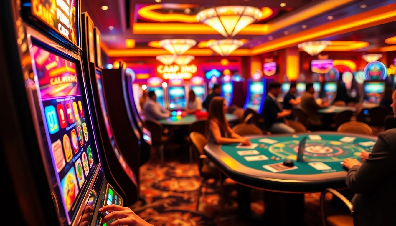 Spiele bei casinospiele.de mit festlicher Atmosphäre und glücklichen Gewinnspielern.