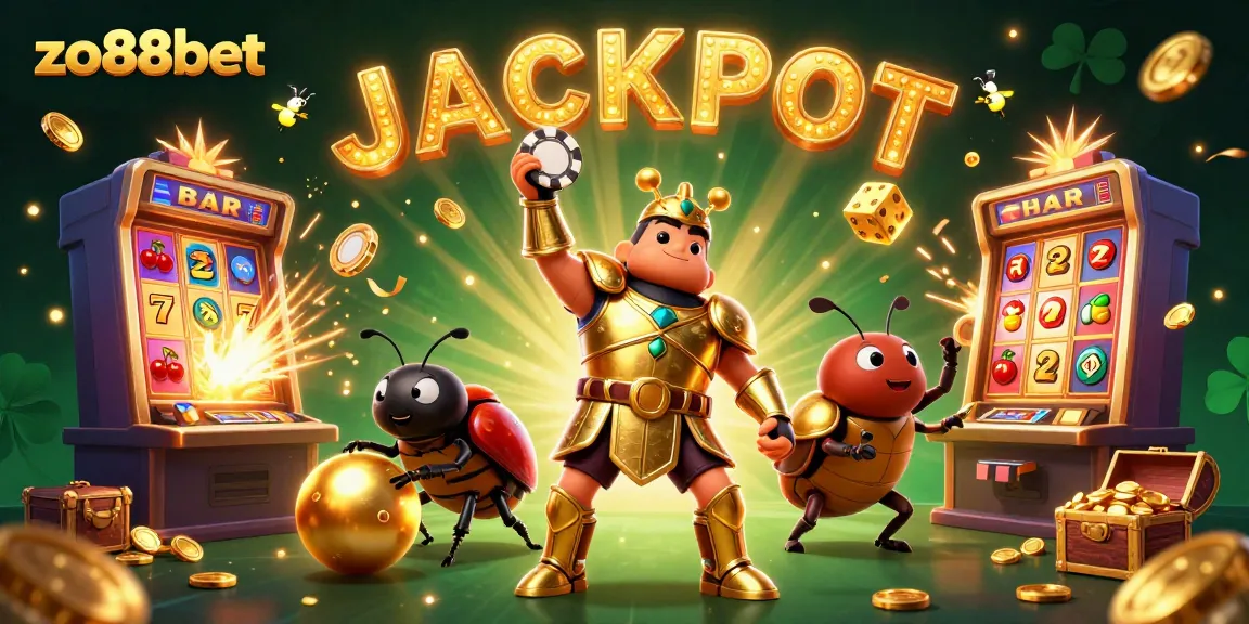 Experience the thrill of winning at zo88bet with vibrant characters and jackpot visuals.