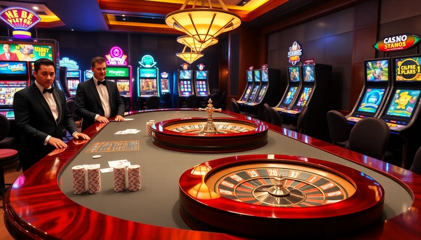 C168 casino experience with luxurious gaming tables, vibrant slot machines, and professional dealers.